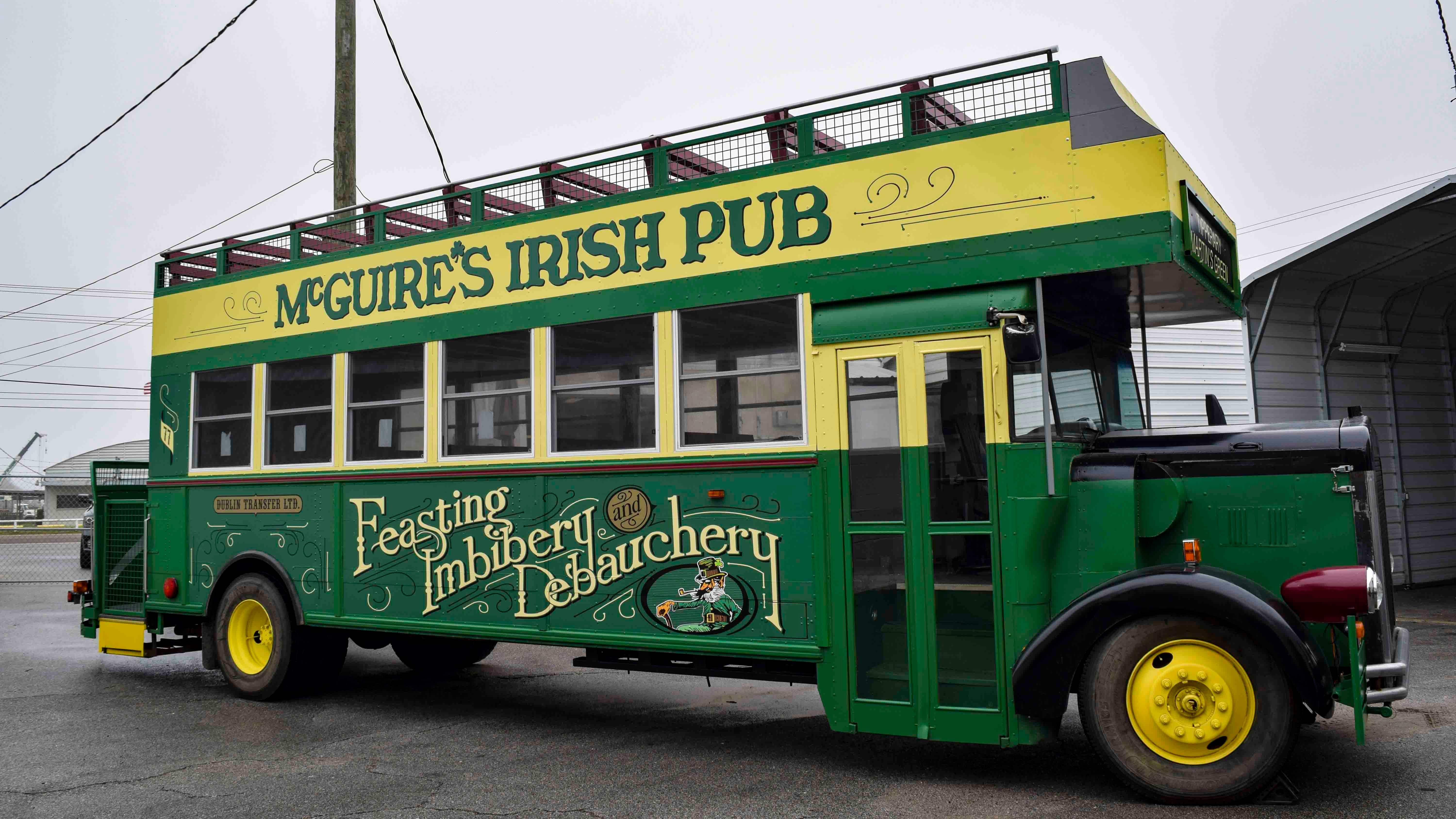 Bus wrap for McGuire's Irish Pub - Pensacola Sign Vehicle Wraps