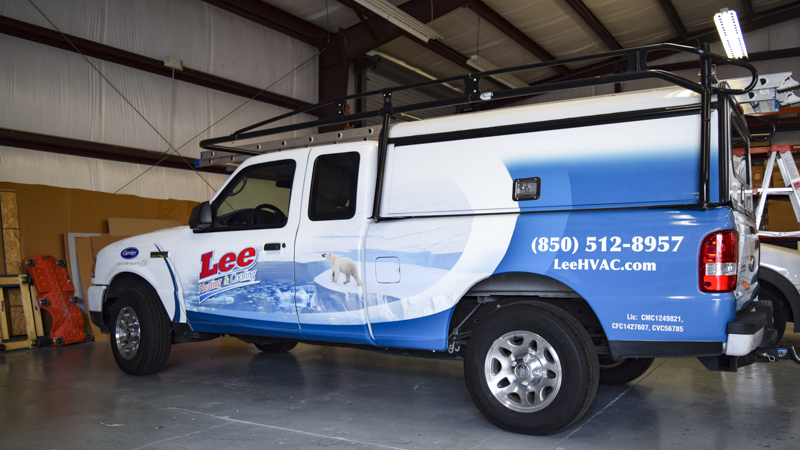Pensacola Sign Fleet Wrap for Lee Heating and Cooling truck