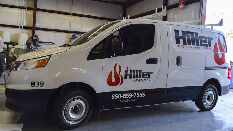 Pensacola Sign Fleet Wrap for Hiller Company  van