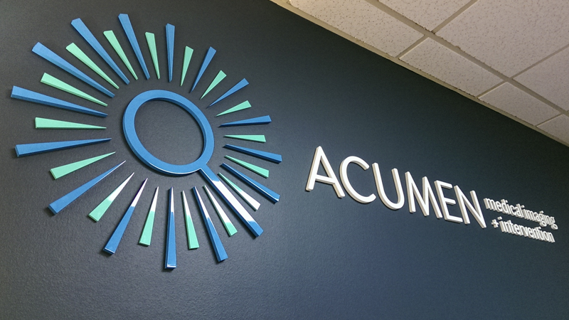 Acumen Medical Imaging interior corporate identity signage by Pensacola Sign