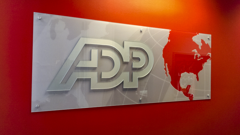 ADP interior corporate identity signage by Pensacola Sign