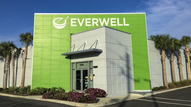 Everwell Pharmacy exterior corporate identity signage by Pensacola Sign