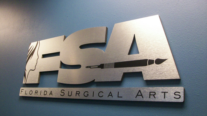 Florida Surgical Arts interior dimensional lettering signage by Pensacola Sign