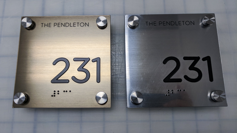 The Pendleton sample ADA compliant wayfinding by Pensacola Sign