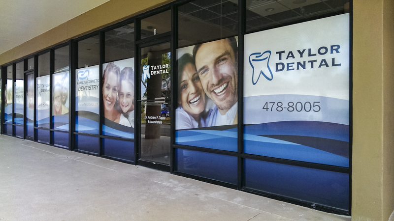 Taylor Dental window graphics by Pensacola Sign
