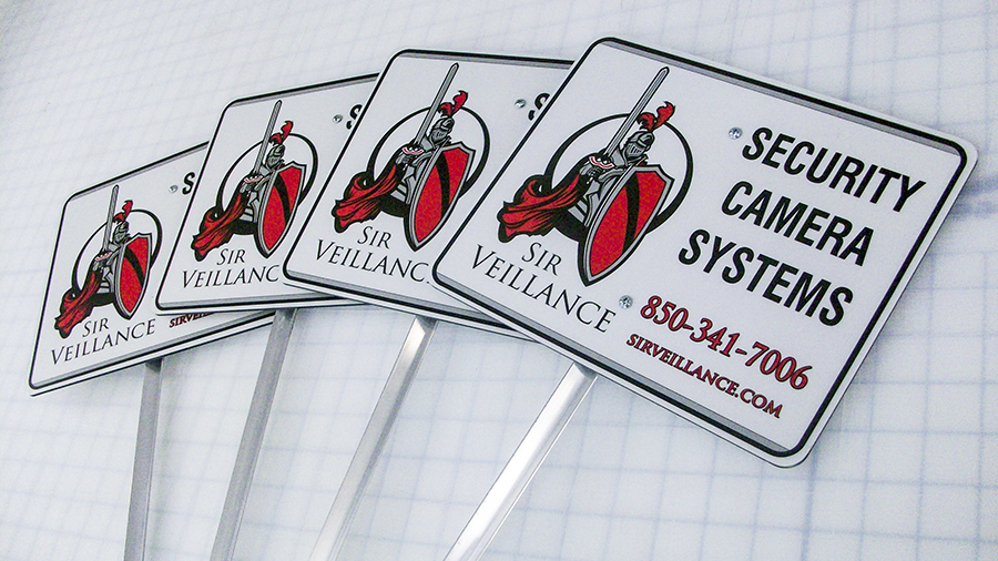 Sir Veillance Security custom informational, safety and utility signs by Pensacola Sign