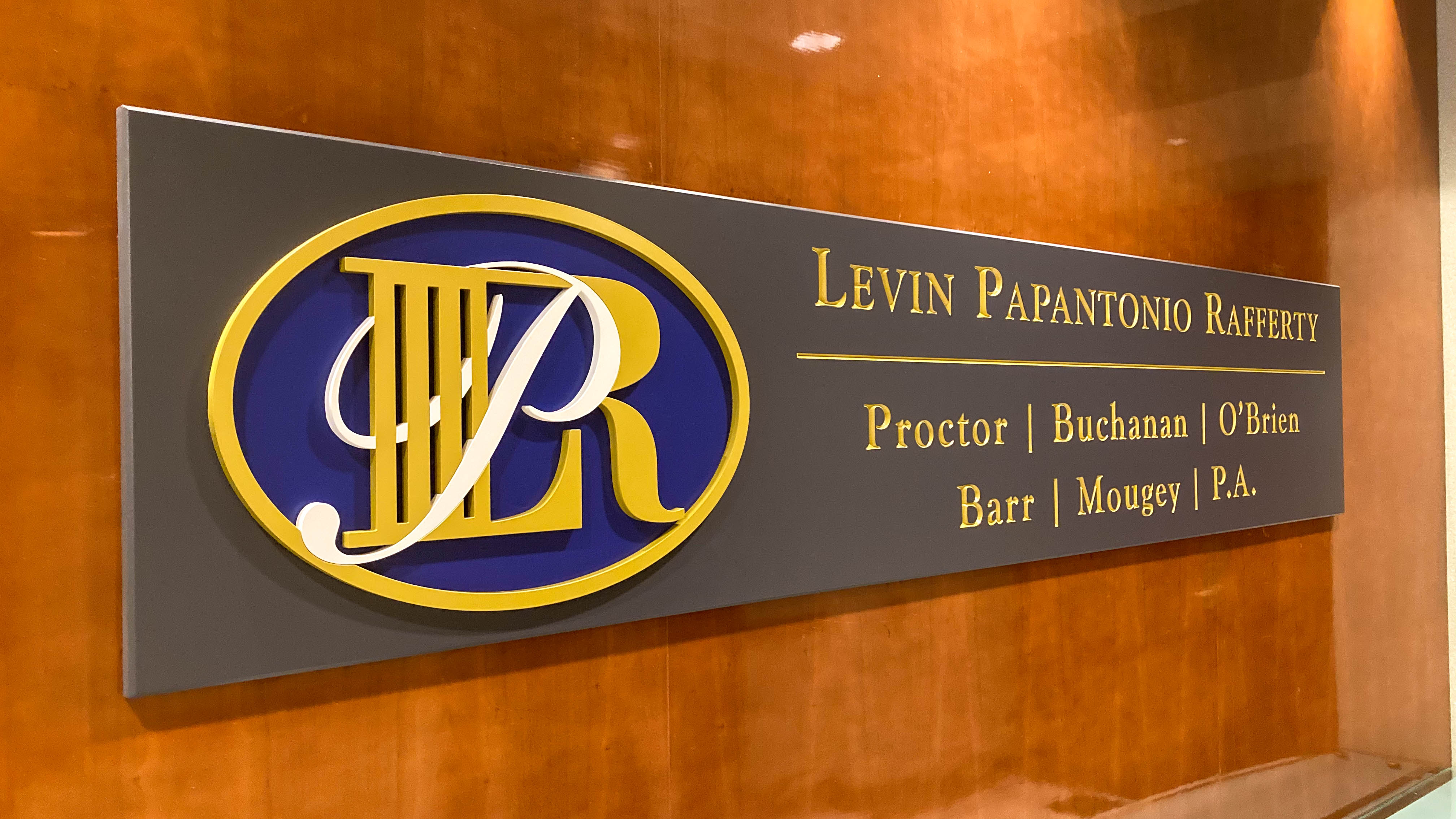 Dimensional business sign for Levin Papantonio Rafferty