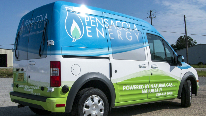 Pensacola Sign Fleet Wraps - Cargo Van Wrap for Pensacola Energy