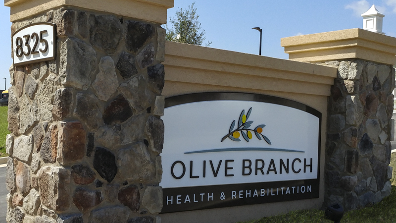 Olive Branch exterior corporate identity signage by Pensacola Sign