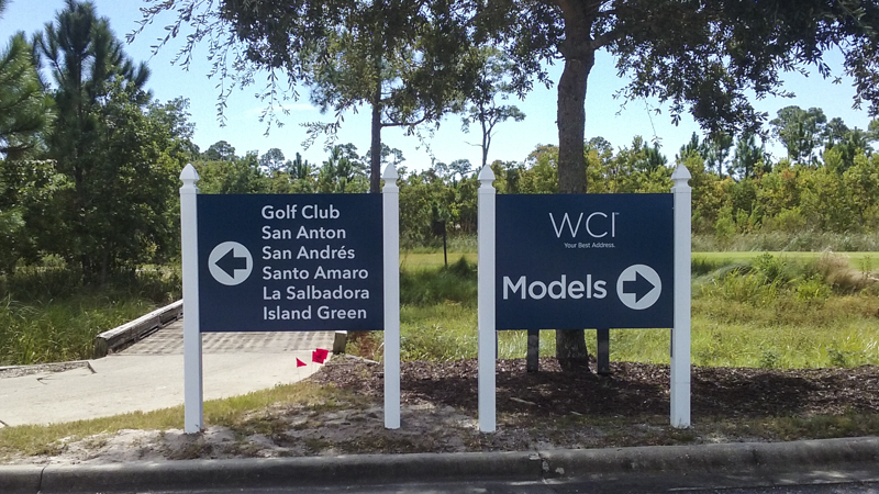 WCI Properties exterior wayfinding by Pensacola Sign