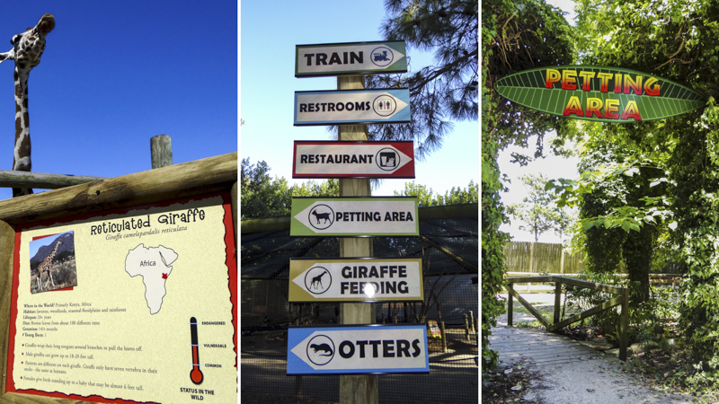 Gulf Breeze Zoo exterior wayfinding by Pensacola Sign