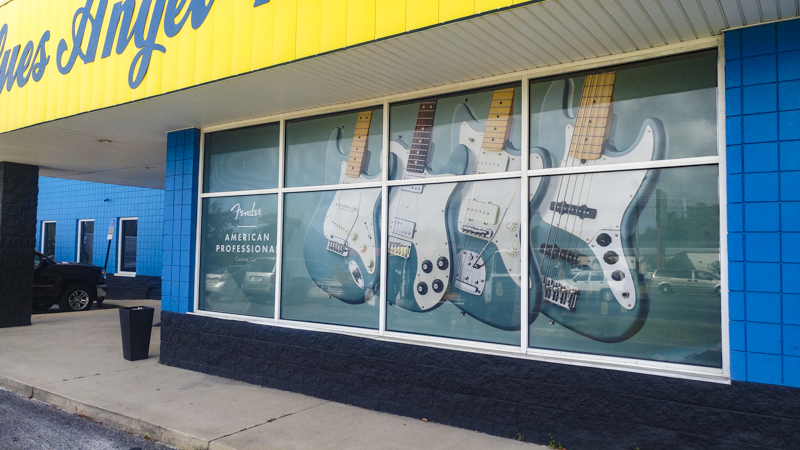 Blues Angel Music window graphics by Pensacola Sign