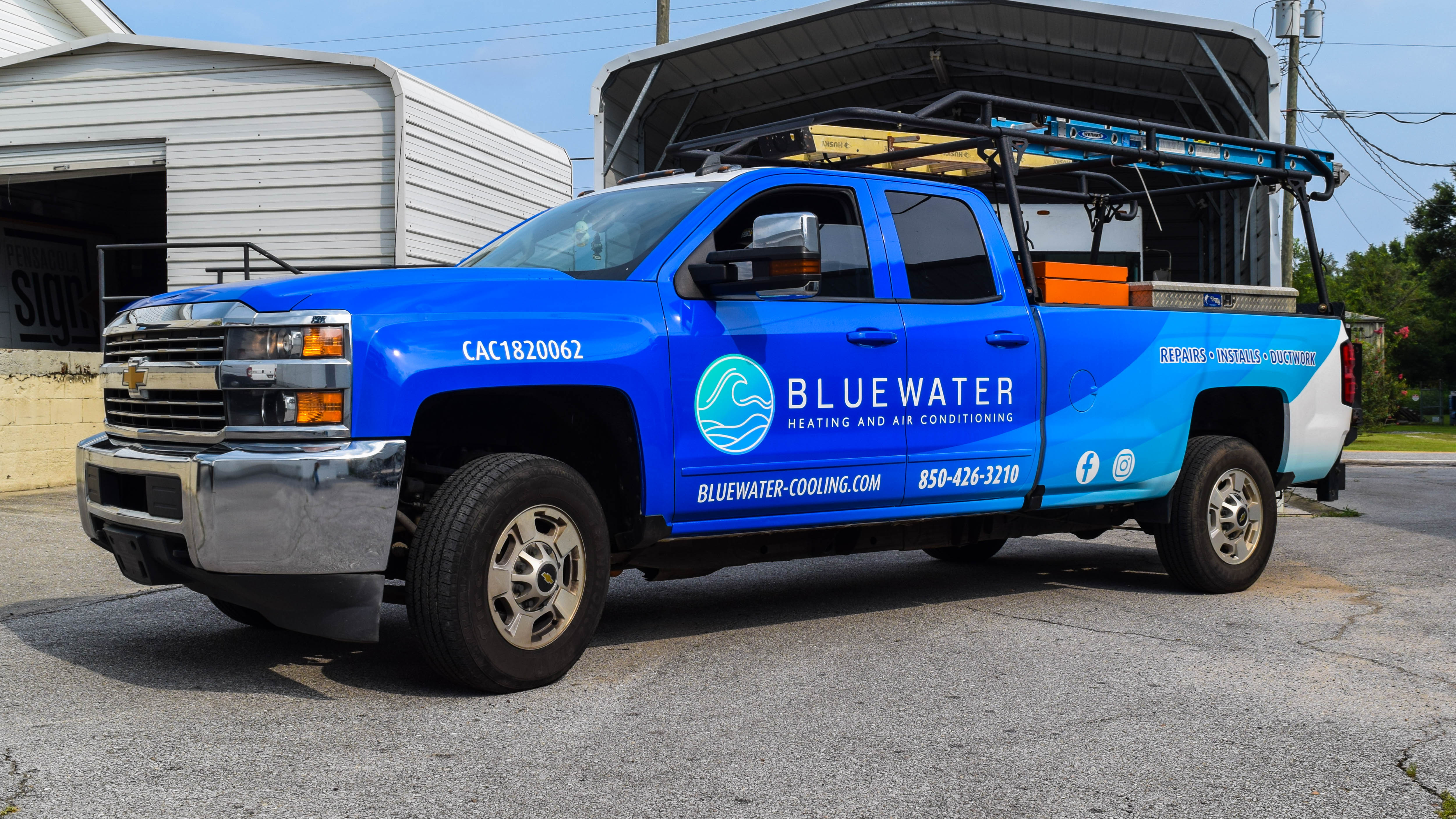 Vehicle wrap for Bluewater Heating and Air Conditioning 