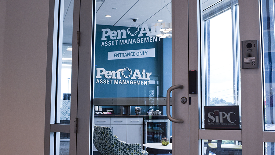 PenAir Federal Credit Union Asset Management vinyl lettering and decals by Pensacola Sign