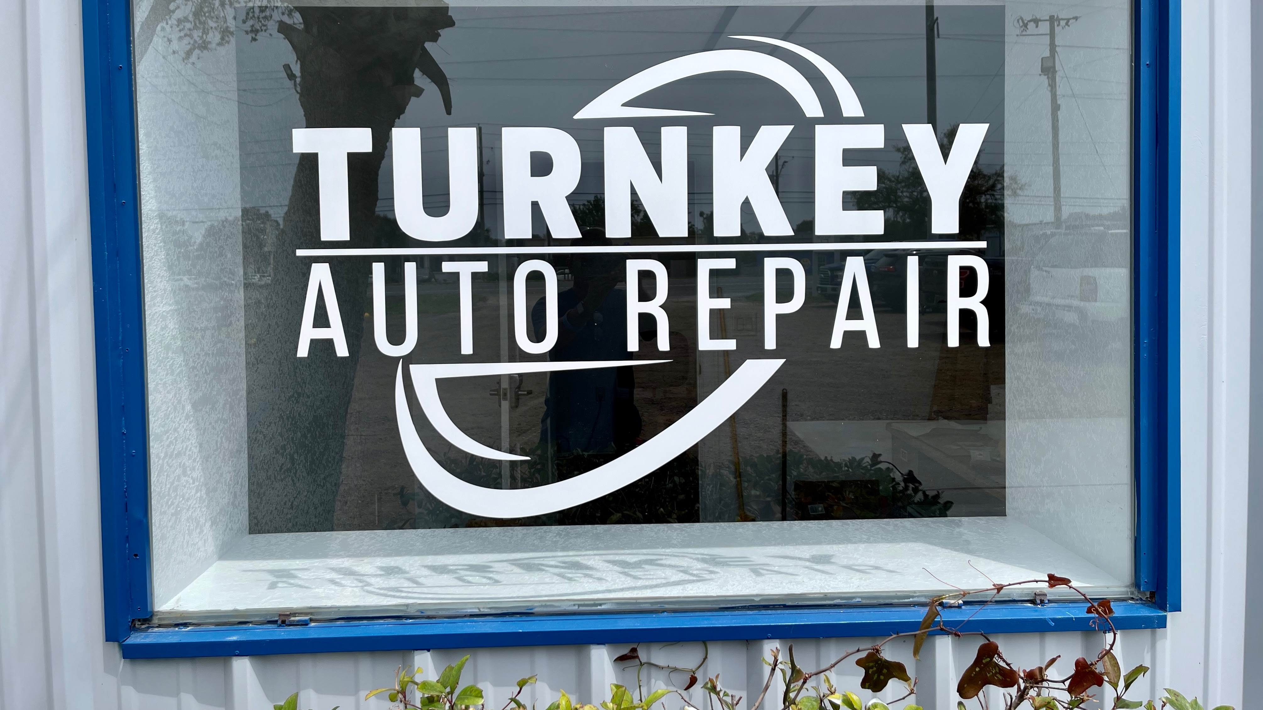 Window lettering and logo for Turnkey 
