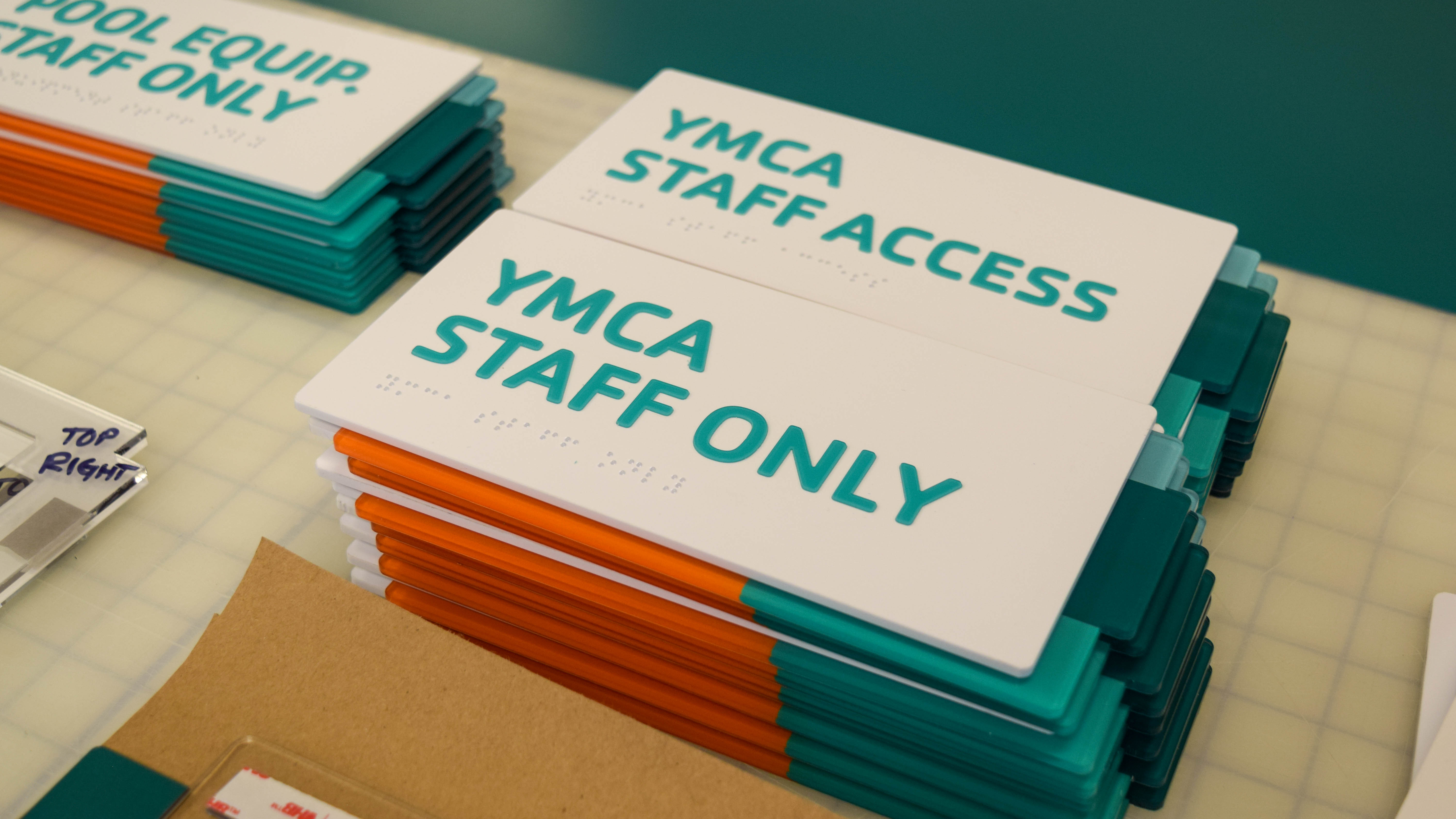 YMCA wayfinding signs 